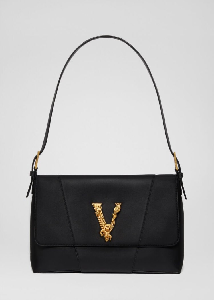 Torby Przez Ramię Damskie Versace Large Virtus Shoulder Bag Czarne | DC4FXOXUT