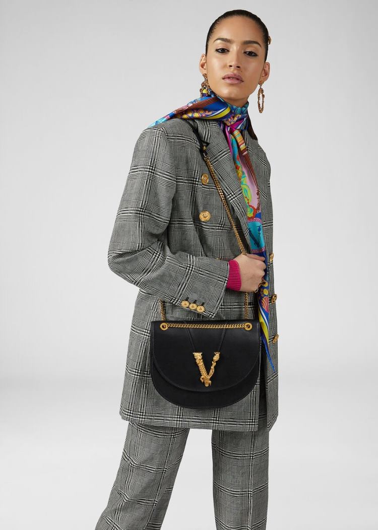 Torby Przez Ramię Damskie Versace Virtus Crossbody Bag Czarne | NK1JU20VJ