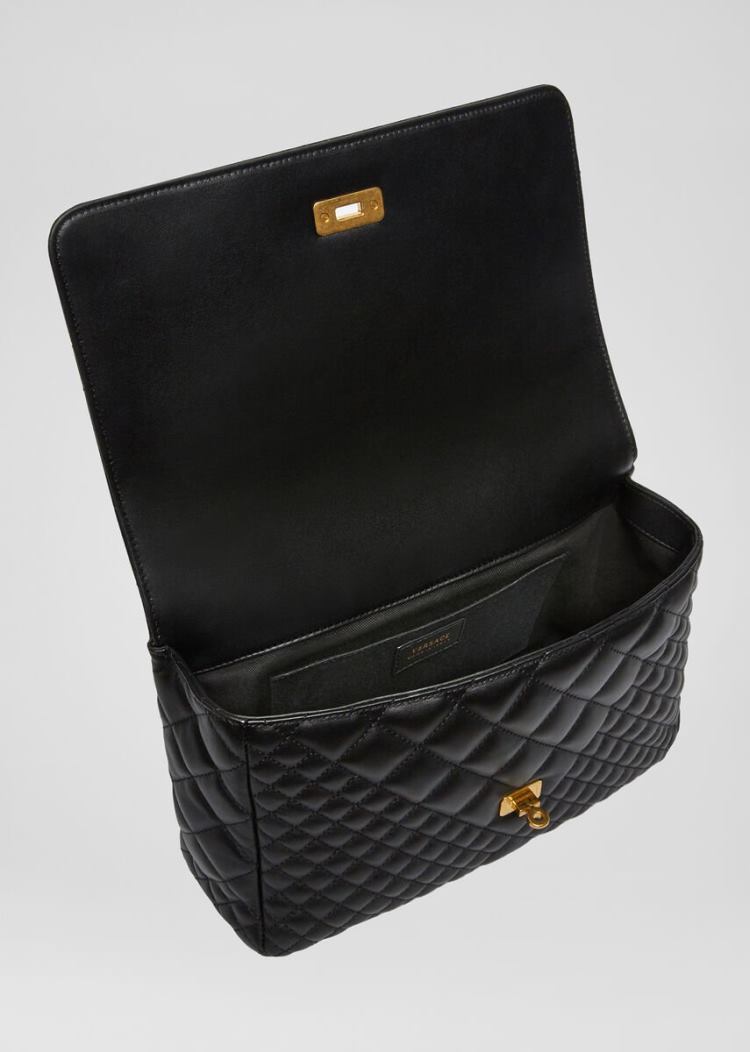 Torebki Damskie Versace Quilted Icon Dual Carry Bag Czarne | NMQGA0MHD