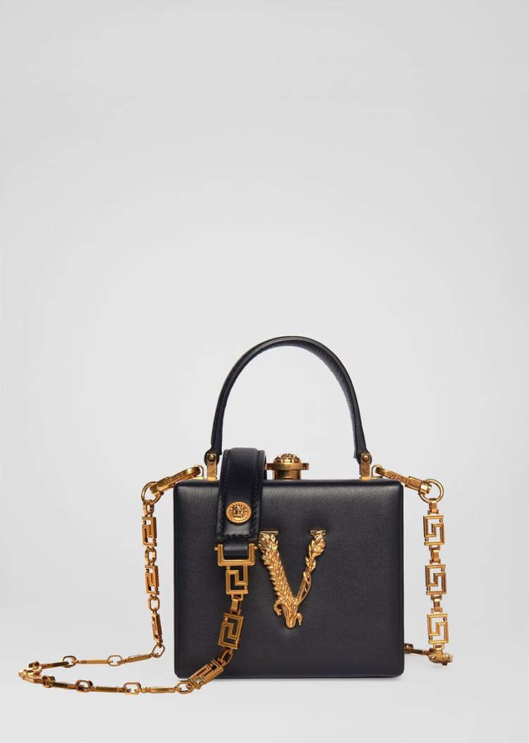 Torebki Damskie Versace Virtus Square Handbag Czarne | 2JFCTRV56