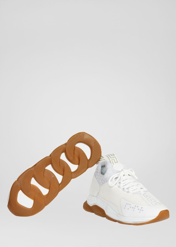Trampki Damskie Versace Cross Chainer Trainers Białe | M9TK19URC