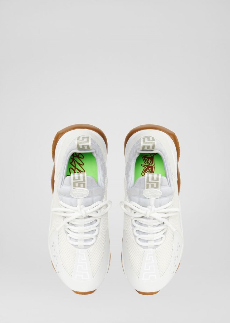 Trampki Damskie Versace Cross Chainer Trainers Białe | M9TK19URC