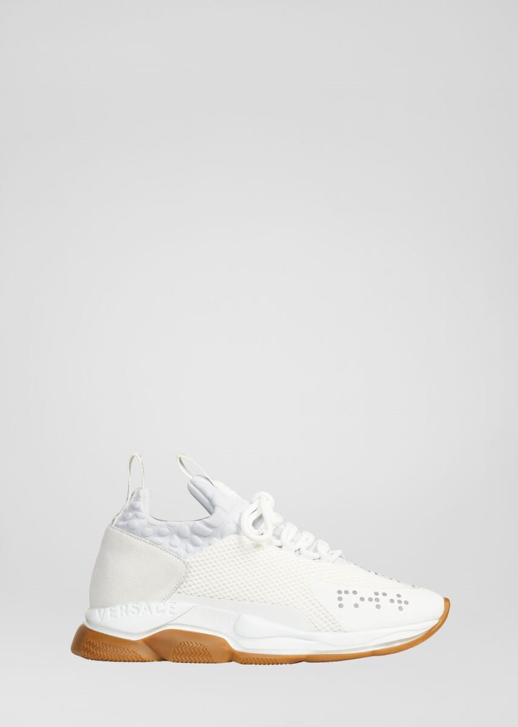 Trampki Damskie Versace Cross Chainer Trainers Białe | M9TK19URC