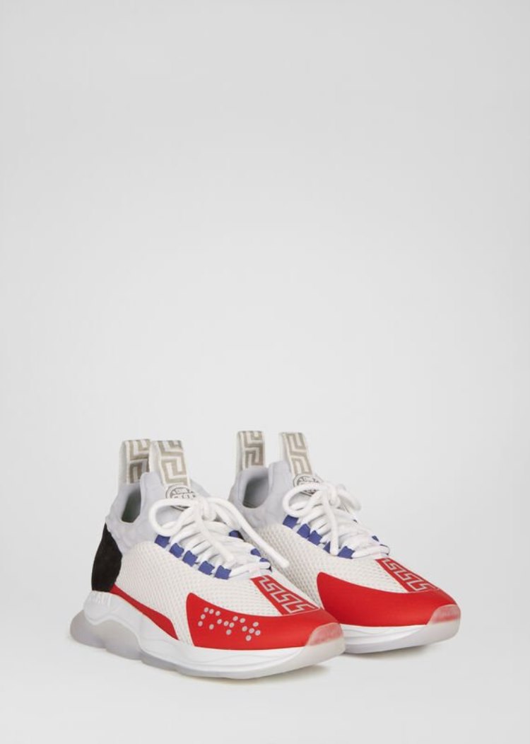 Trampki Damskie Versace Cross Chainer Trainers Białe | SLW1S02IR