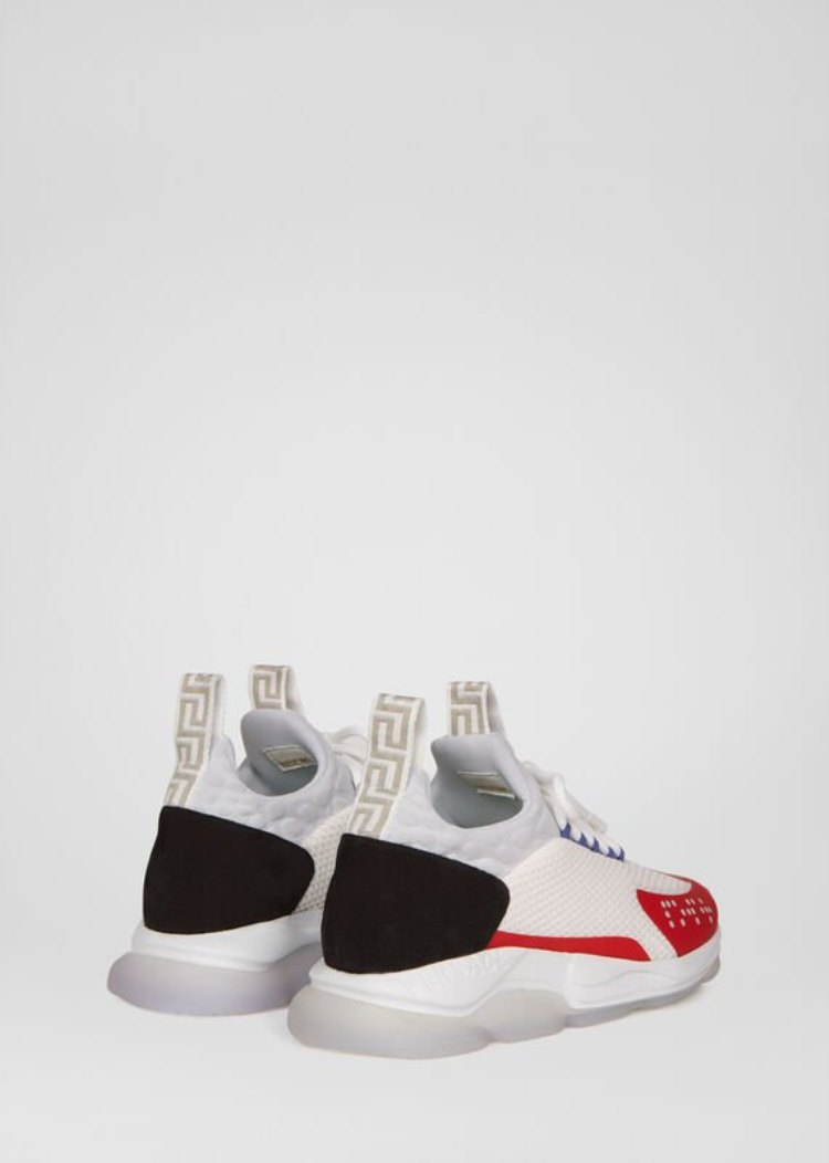 Trampki Damskie Versace Cross Chainer Trainers Białe | SLW1S02IR