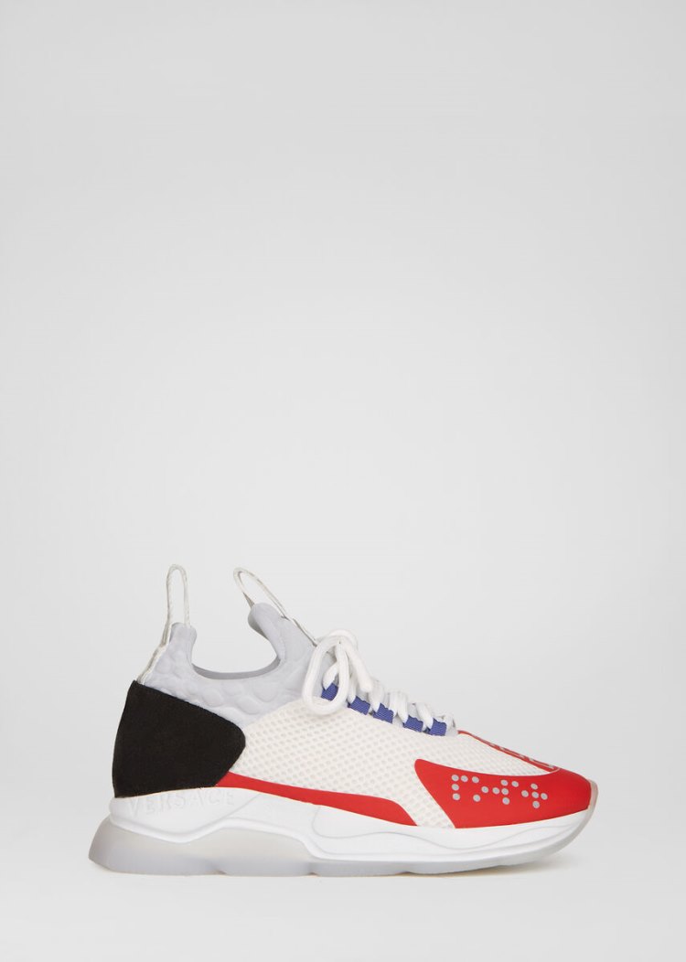 Trampki Damskie Versace Cross Chainer Trainers Białe | SLW1S02IR