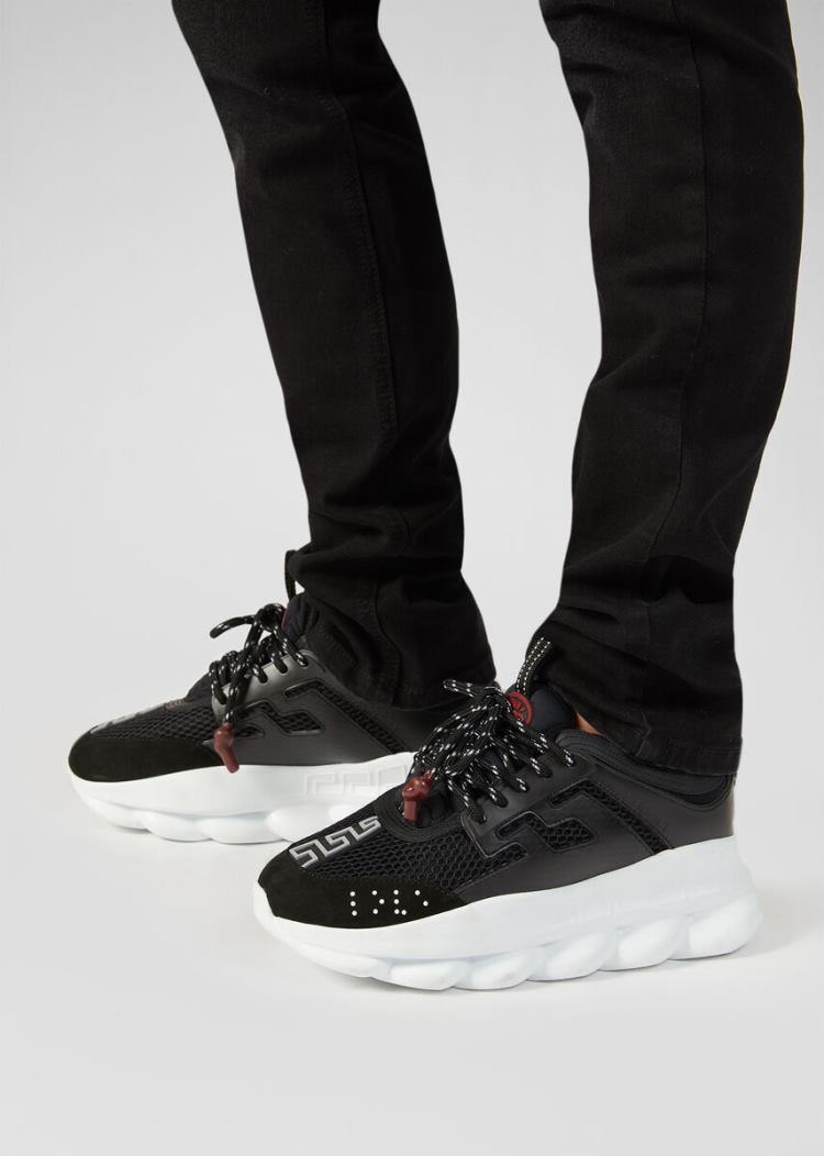 Trampki Męskie Versace Chain Reaction Trainers Czarne | H9MZOW9B4