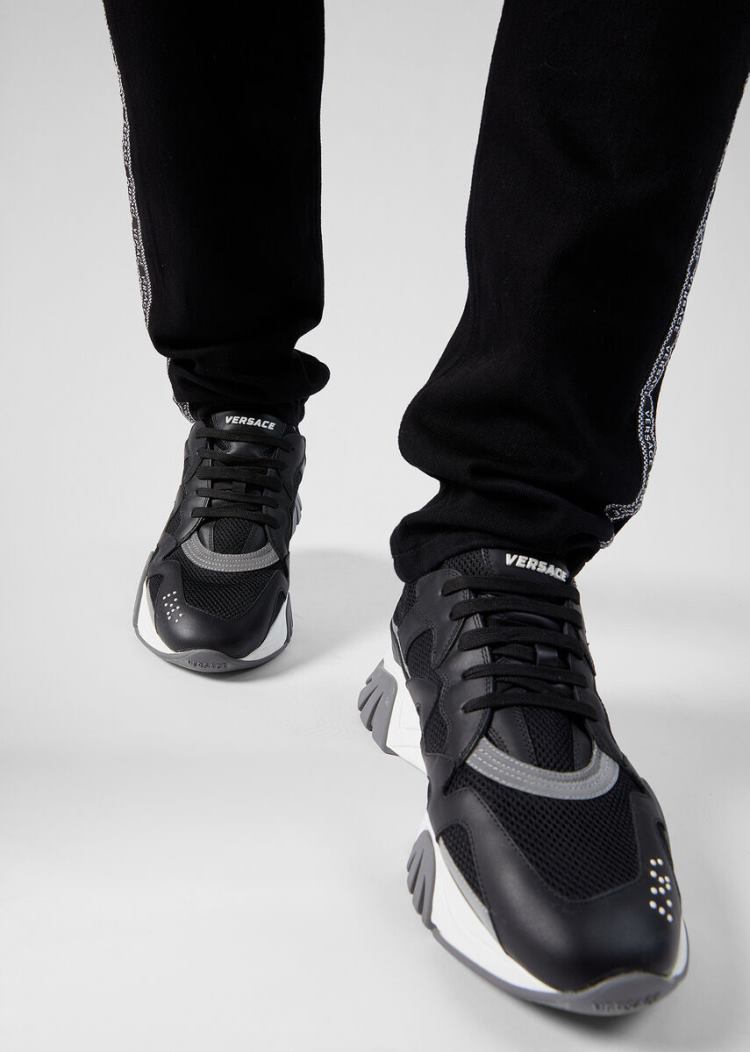 Trampki Męskie Versace Squalo Trainers Czarne | 5S5FDYLLY