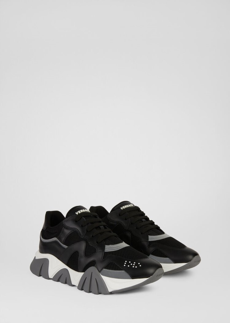 Trampki Męskie Versace Squalo Trainers Czarne | 5S5FDYLLY