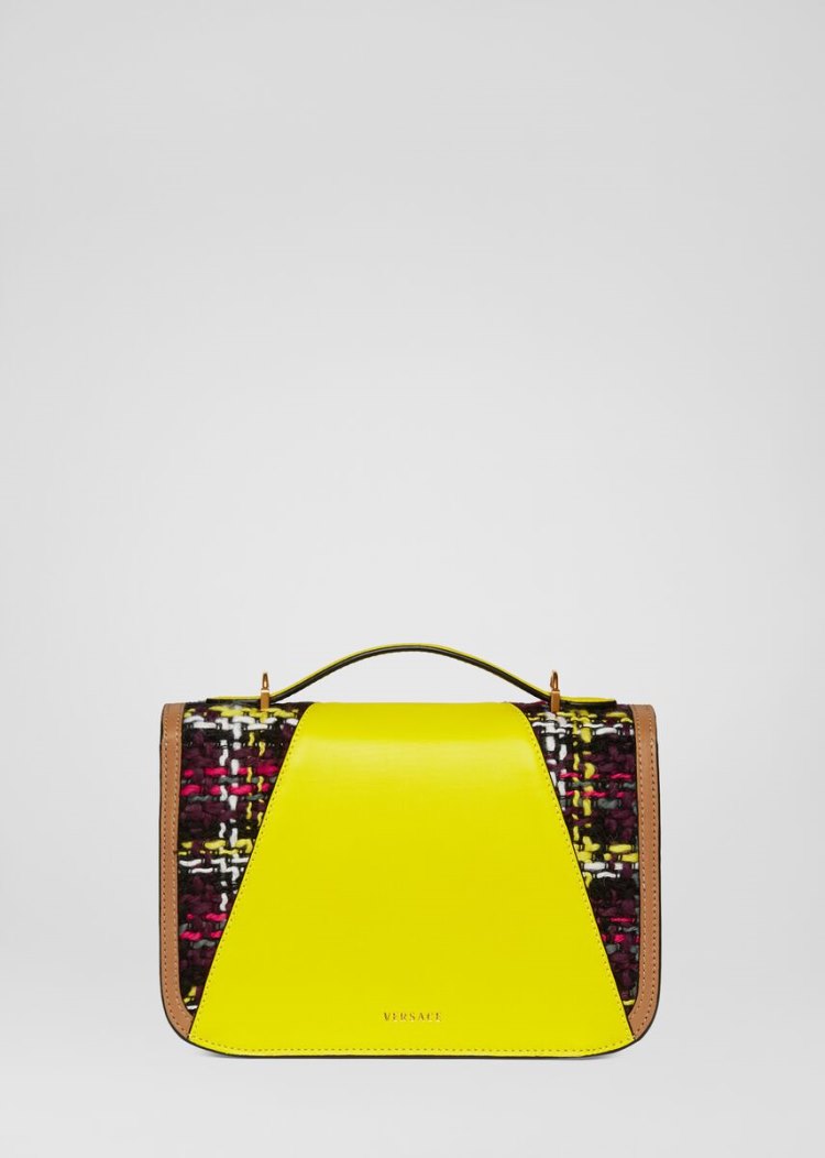 Virtus Bag Damskie Versace Checkered Tweed Virtus Shoulder Bag Kolorowe | XMEKTPWF8
