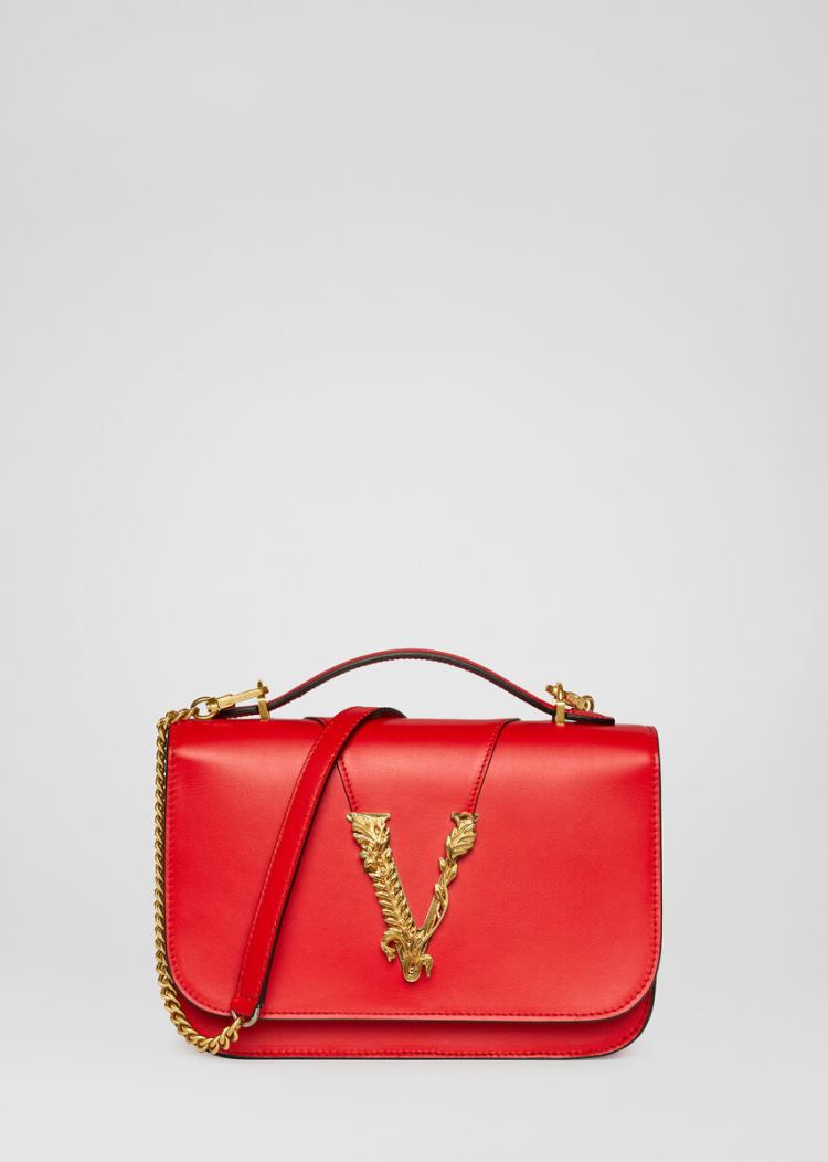 Virtus Bag Damskie Versace Virtus Shoulder Bag Czerwone | DST81U0EB