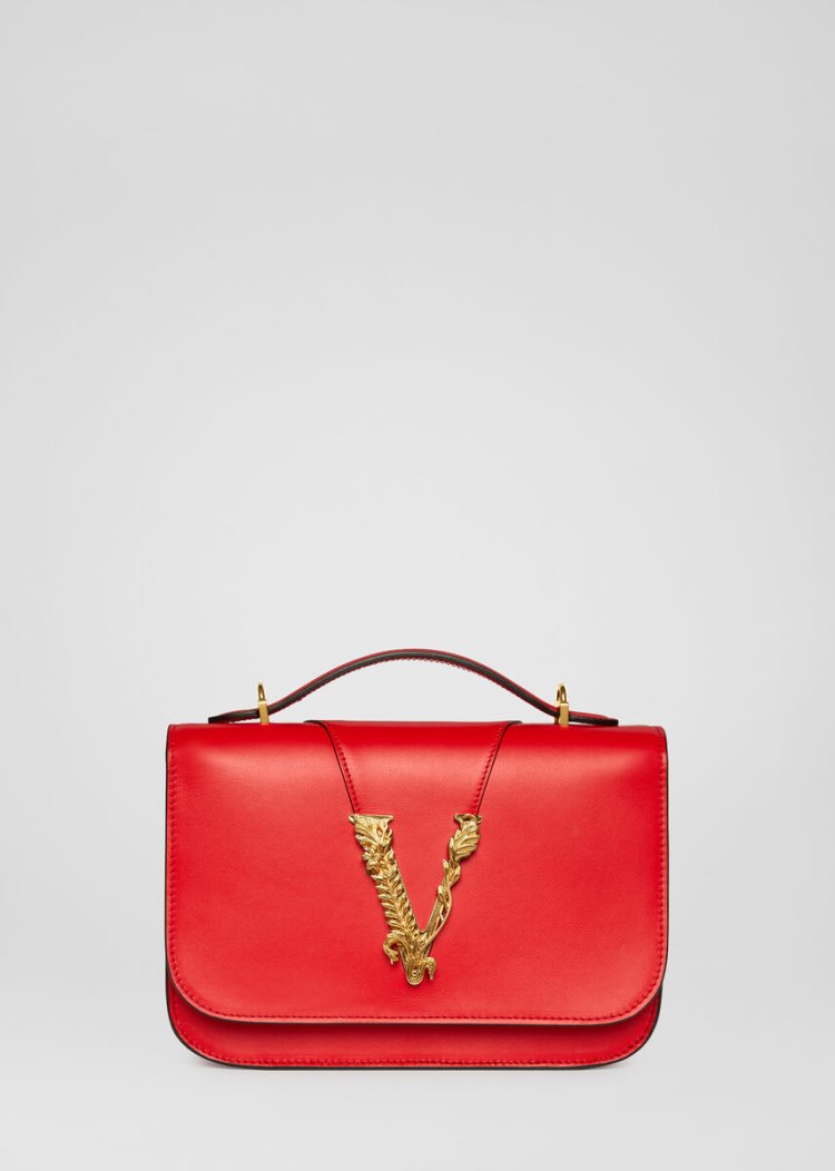 Virtus Bag Damskie Versace Virtus Shoulder Bag Czerwone | DST81U0EB