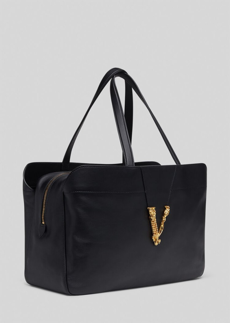 Virtus Bag Damskie Versace Virtus Tote Bag Czarne | 9UUSQRQSA