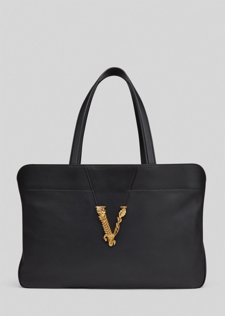 Virtus Bag Damskie Versace Virtus Tote Bag Czarne | 9UUSQRQSA