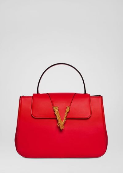 Handle Bag Damskie Versace Virtus Top Handle Bag Czerwone | RMNC50945