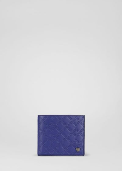 Portfele Męskie Versace Greca Argyle Medusa Wallet Niebieskie | AKWR5188O