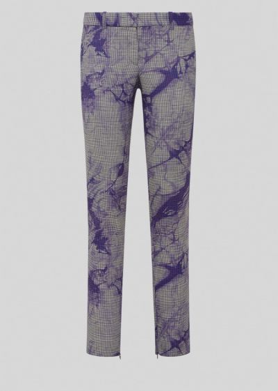 Portki Damskie Versace Tie-Dye Houndstooth Trousers Fioletowe | 2JUNYQ4GO