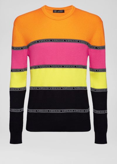 Swetry Męskie Versace Nastro Slim Fit Swetry Kolorowe | 8S6Z7A31R