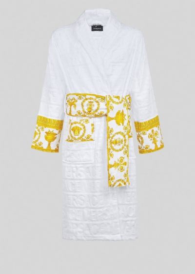 Szlafroki Męskie Versace I ♡ Baroque Bathrobe Białe | GSCXAK7X0